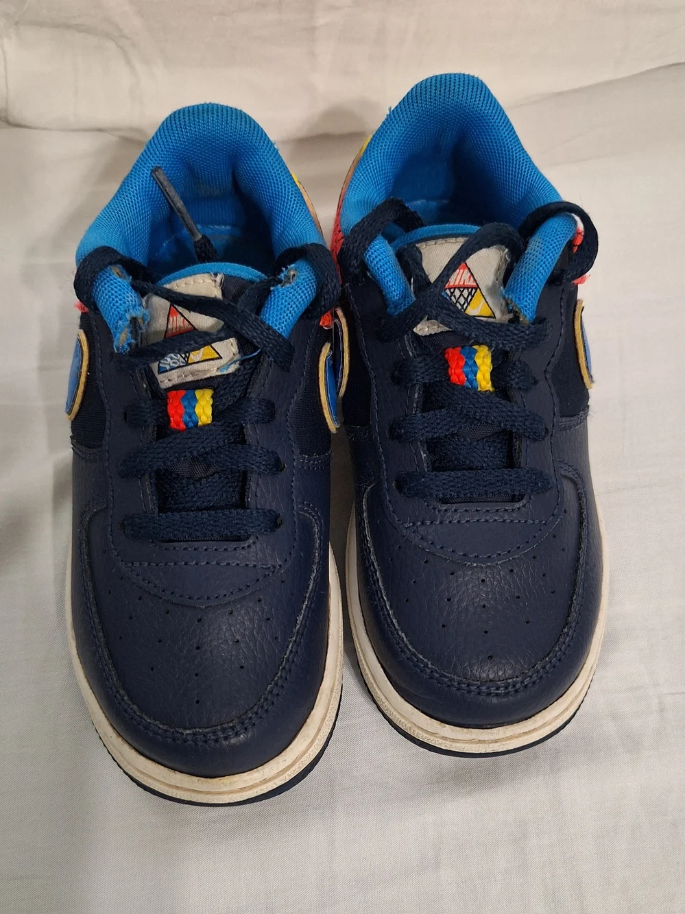 Nike Kids Navy, Blue & Red Low-Top Sneakers with Yellow Accents